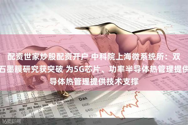 配资世家炒股配资开户 中科院上海微系统所：双向高导热石墨膜研究获突破 为5G芯片、功率半导体热管理提供技术支撑