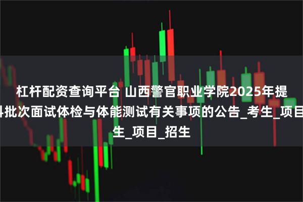 杠杆配资查询平台 山西警官职业学院2025年提前专科批次面试体检与体能测试有关事项的公告_考生_项目_招生